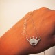 Glorria 14k Solid Gold Crown Neclace