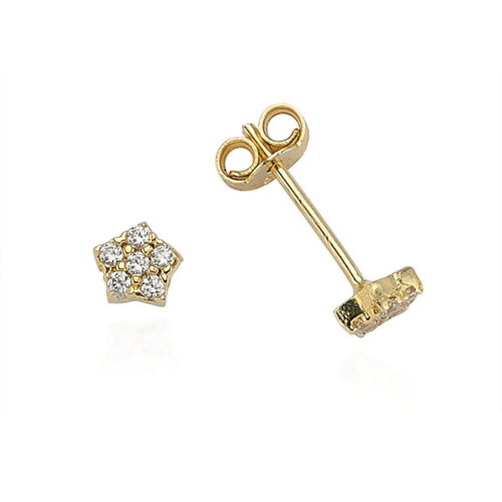 Glorria 14k Solid Gold Star Earring