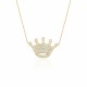 Glorria 14k Solid Gold Crown Neclace