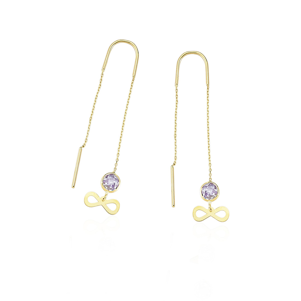 Glorria 14k Solid Gold İnfitiny Earring