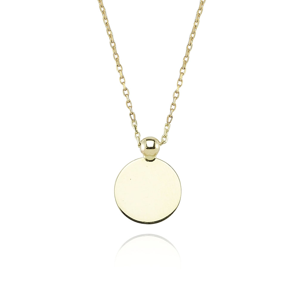 Glorria 14k Solid Gold Circle Necklace