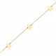 Glorria 14k Solid Gold Three Star Bracelet