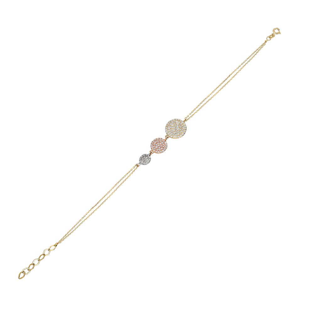 Glorria 14k Solid Gold Pave Bracelet