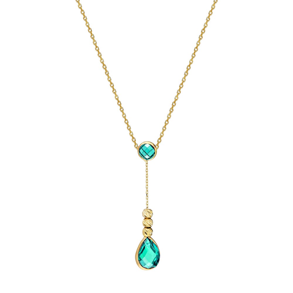 Glorria 14k Solid Gold Dorika Drop Necklace