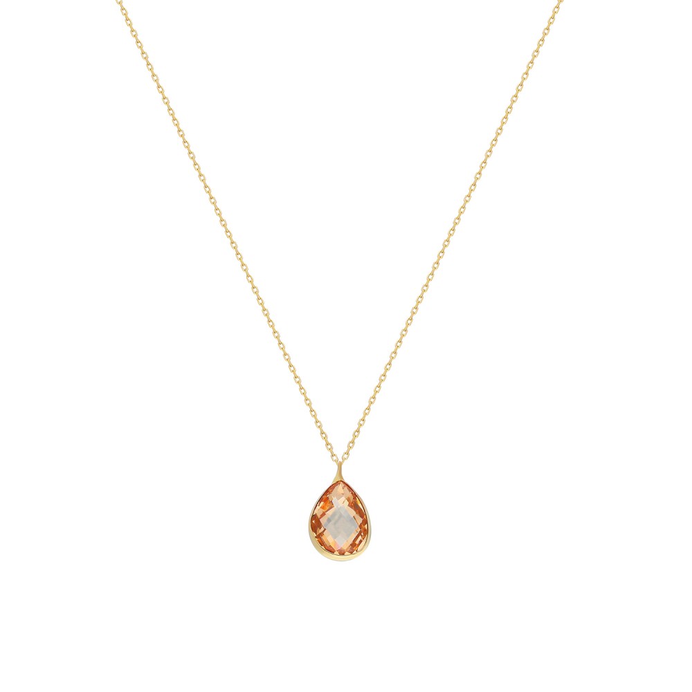 Glorria 14k Solid Gold Drop Necklace