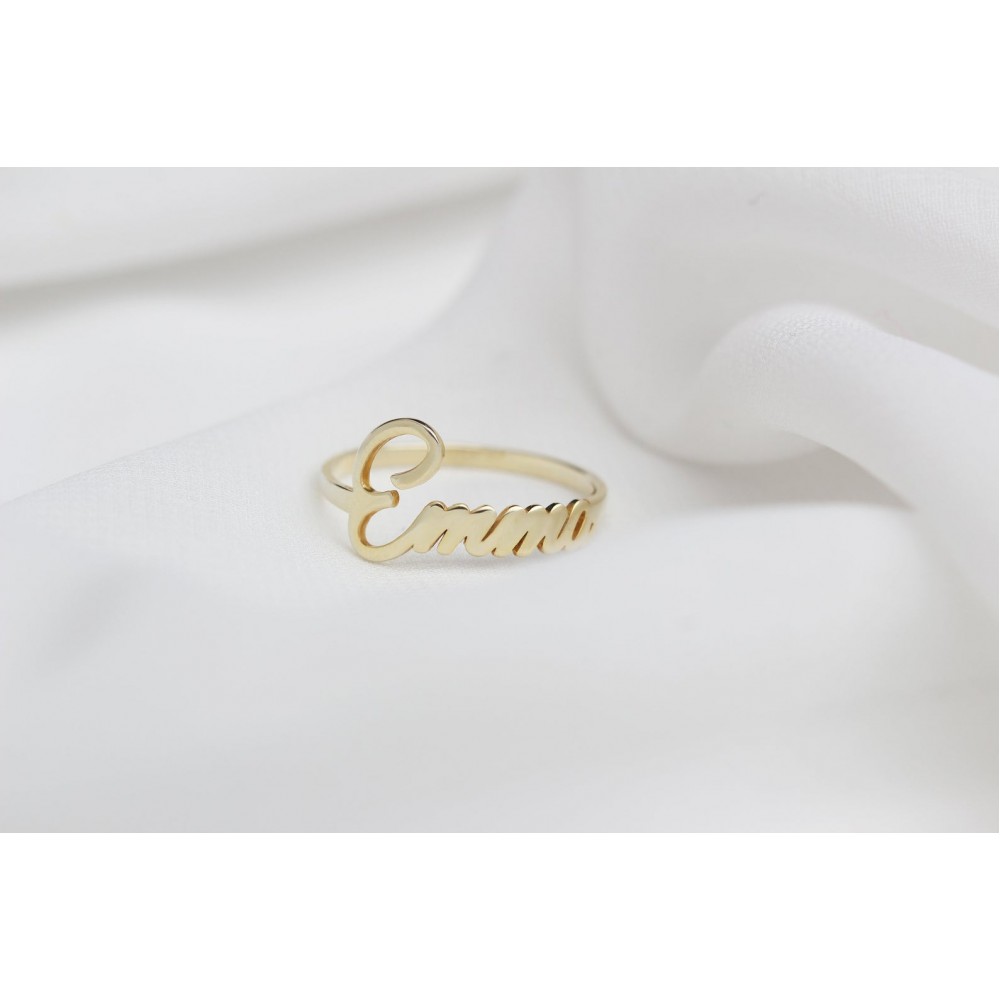 Glorria 925k Sterling Silver Personalized Handwritten Name Ring