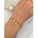 Glorria 925k Sterling Silver Personalized Initial Bracelet with Birthstone