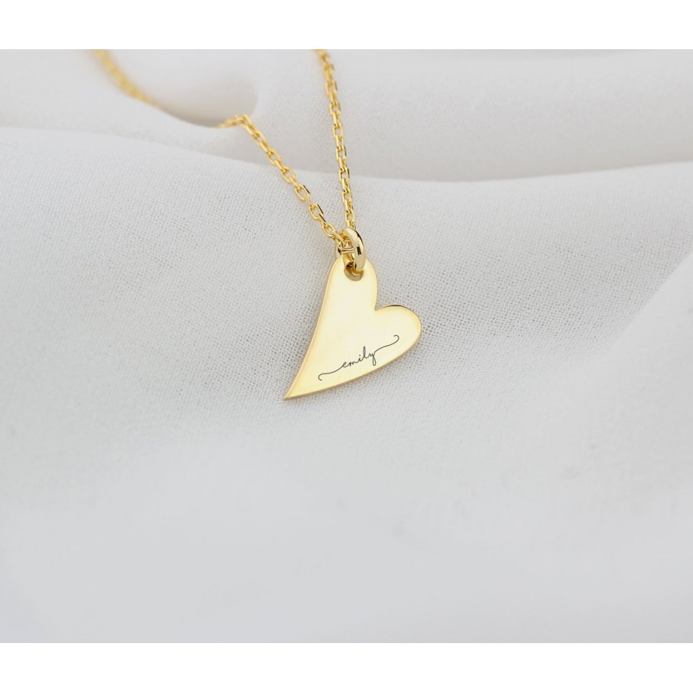 Glorria 925k Sterling Silver Personalized Name Heart Necklace