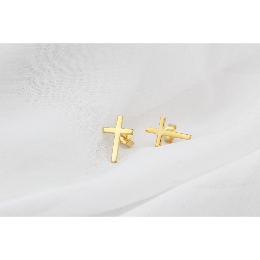 Glorria 925k Sterling Silver Cross Earrings