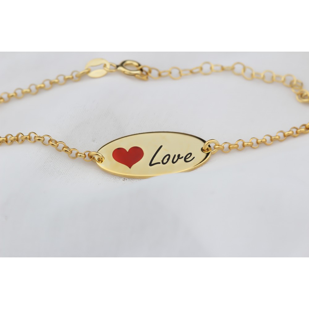 Glorria 925k Sterling Silver Personalized Sterling Silver Name Love Bracelet