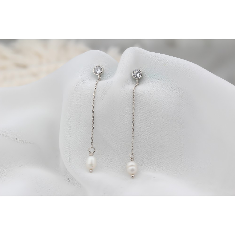 Glorria 925k Sterling Silver Pearl Earrings