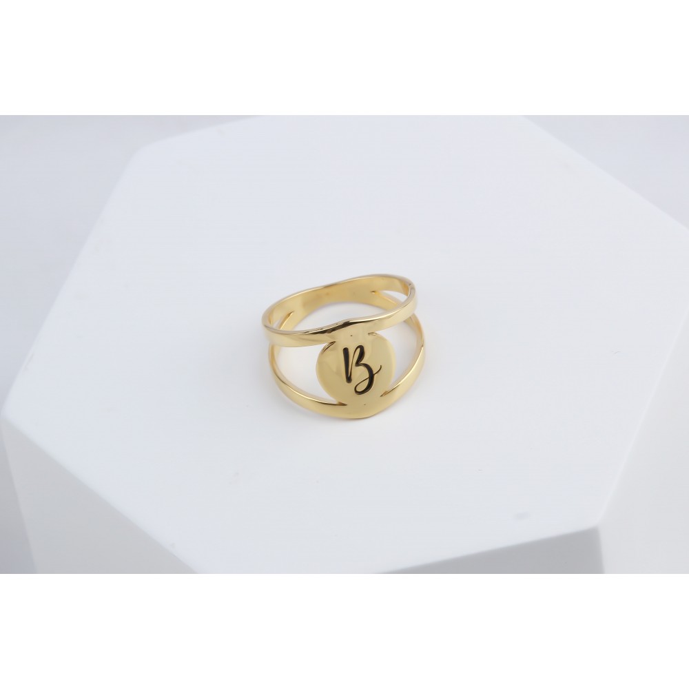 Glorria 925k Sterling Silver Personalized Letter Ring