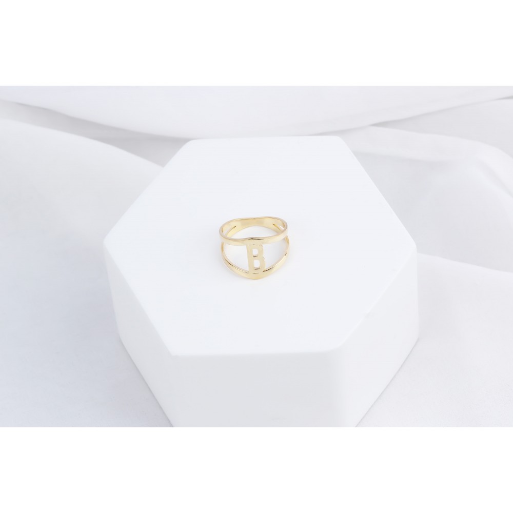 Glorria 925k Sterling Silver Personalized Letter Ring