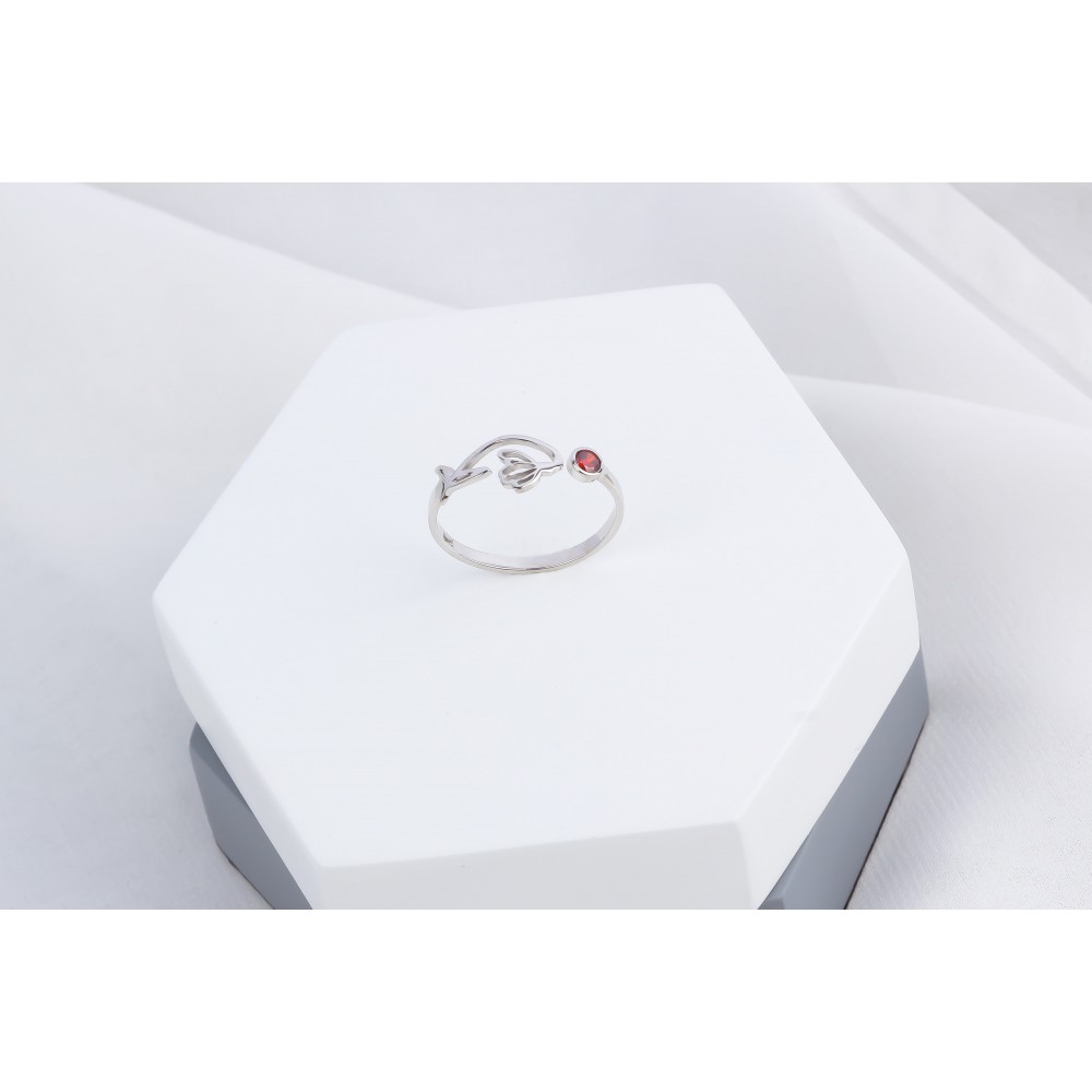 Glorria 925k Sterling Silver Personalized Birthstone And Birth Flower Ring