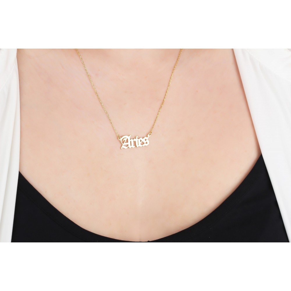 Glorria 925k Sterling Silver Personalized Zodiac Sign Necklace