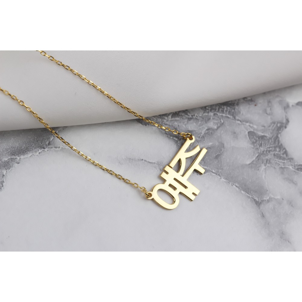 Glorria 925k Sterling Silver Personalized Korean Name Necklace