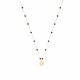 Glorria 14k Solid Gold Onyx Pave Polar Star Necklace