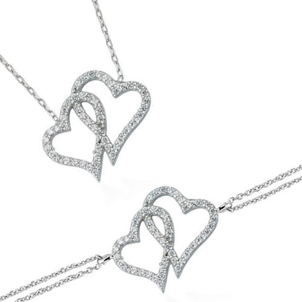 Glorria 925k Sterling Silver Heart Set