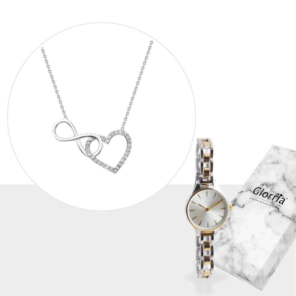 Glorria 925k Sterling Silver Infinity Necklace - GIFT SET