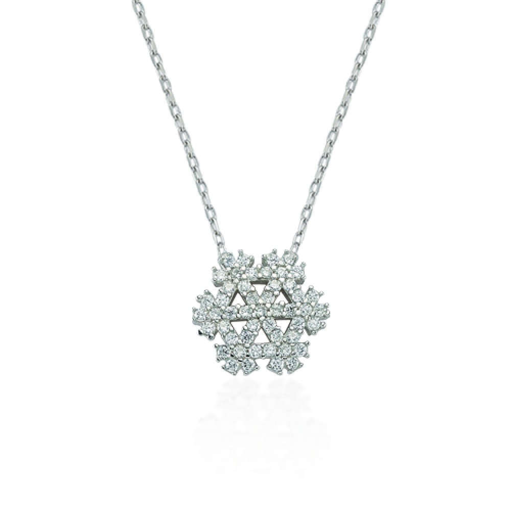 Glorria 925k Sterling Silver Snowflake Necklace