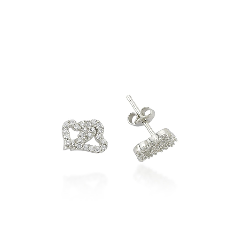 Glorria 925k Sterling Silver Heart Earring