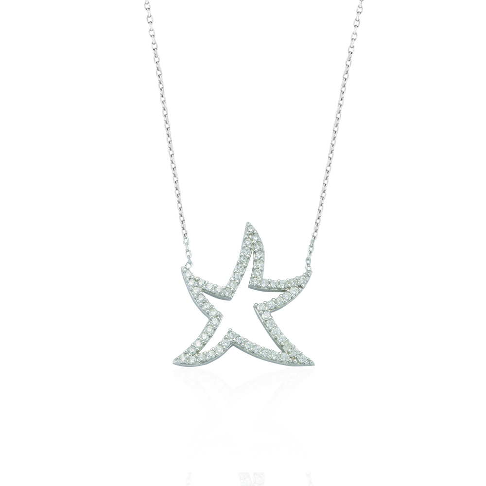 Glorria 925k Sterling Silver Star Necklace