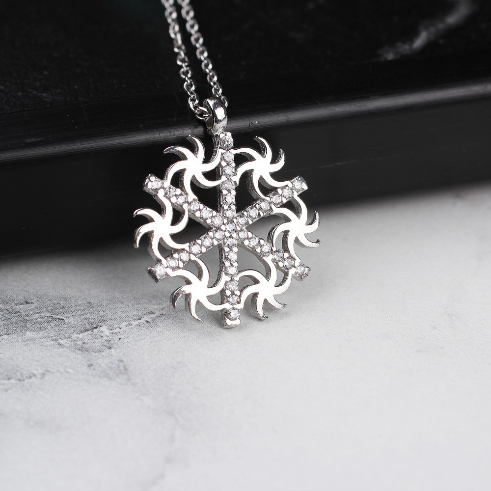 Glorria 925k Sterling Silver Snowflake Necklace