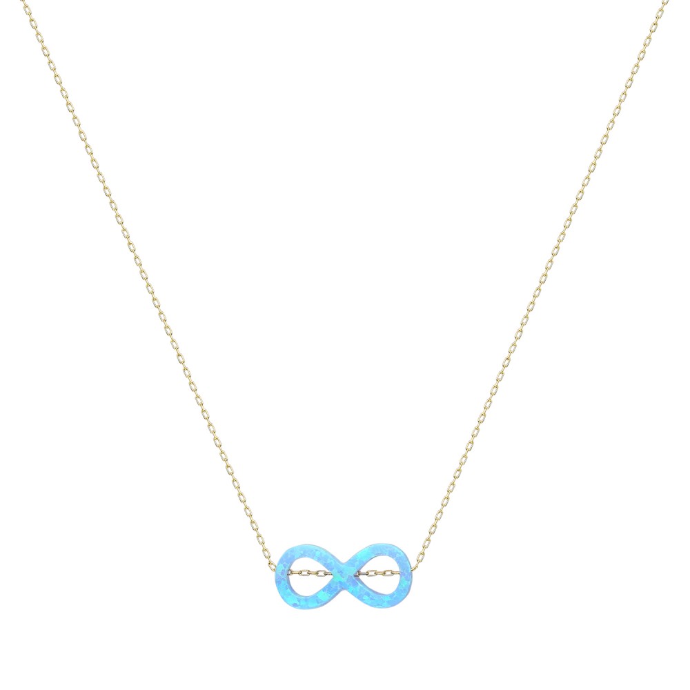 Glorria 14k Solid Gold Opal Infinity Necklace