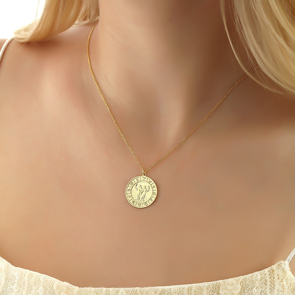 Glorria 925k Sterling Silver Gemini Zodiac Necklace