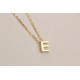 Glorria 925k Sterling Silver 3D Minimalist Letter E Necklace