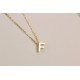 Glorria 925k Sterling Silver 3D Minimalist Letter F Necklace