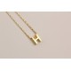 Glorria 925k Sterling Silver 3D Minimalist Letter H Necklace