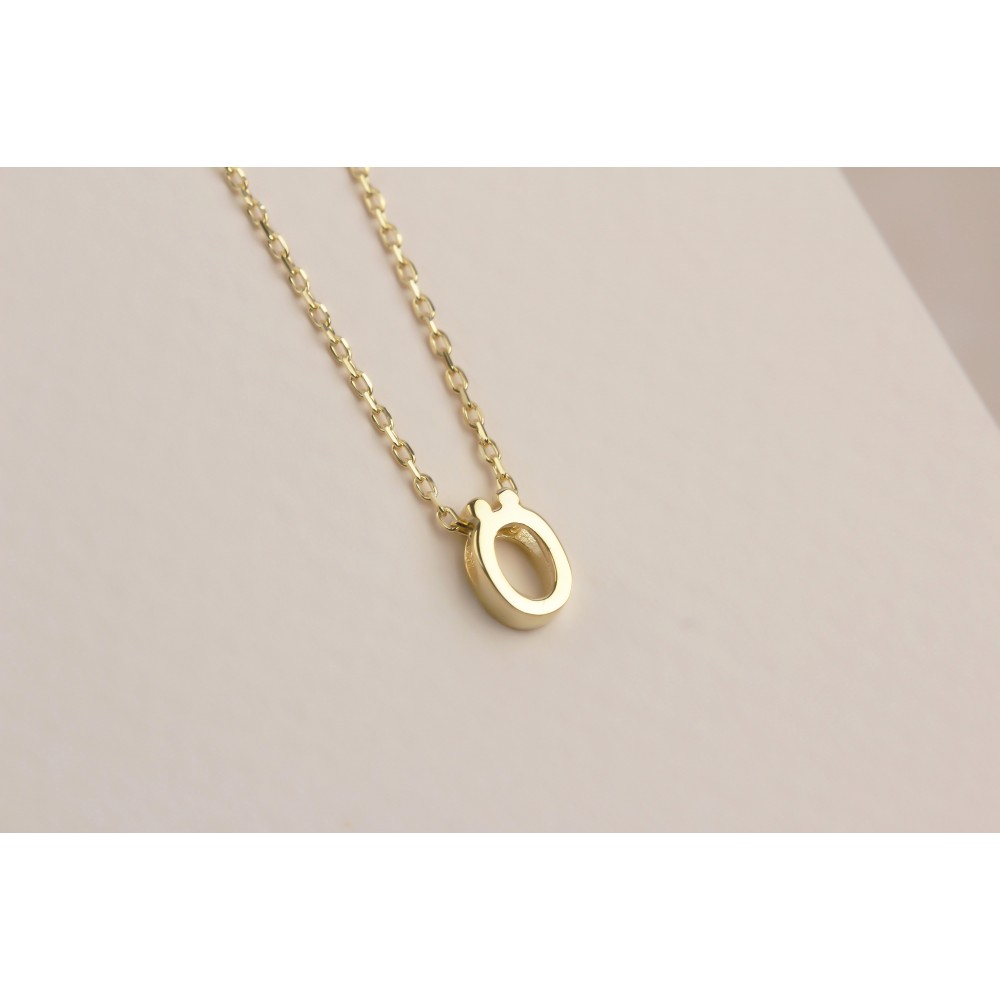 Glorria 925k Sterling Silver 3D Minimalist Letter Ö Necklace