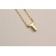 Glorria 925k Sterling Silver 3D Minimalist Letter T Necklace