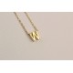 Glorria 925k Sterling Silver 3D Minimalist Letter W Necklace