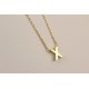 Glorria 925k Sterling Silver 3D Minimalist Letter X Necklace