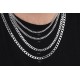 Glorria 925k Sterling Silver 7mm Gourmet Chain Necklace