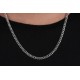 Glorria 925k Sterling Silver 5mm Gourmet Chain Necklace