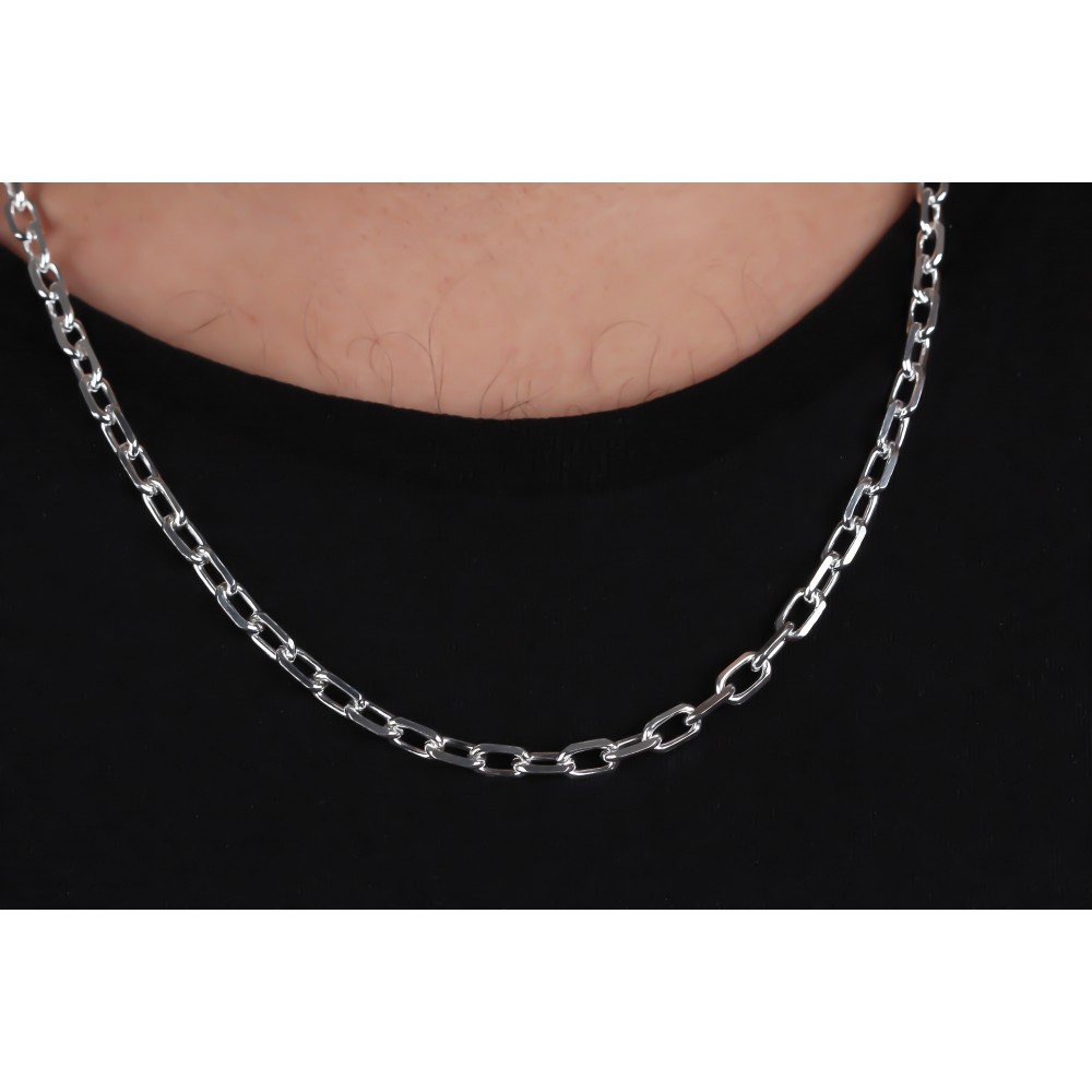 Glorria 925k Sterling Silver 6mm Anchor Chain Necklace