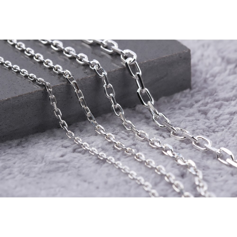 Glorria 925k Sterling Silver 4mm Anchor Chain Necklace