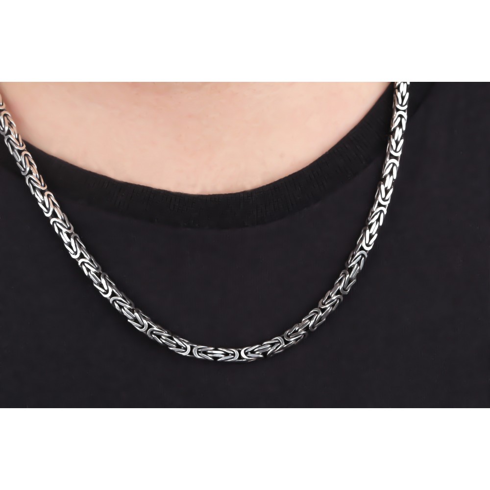 Glorria 925k Sterling Silver 5mm King Chain Necklace