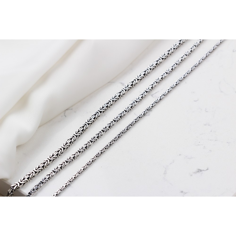 Glorria 925k Sterling Silver 4mm King Chain Necklace