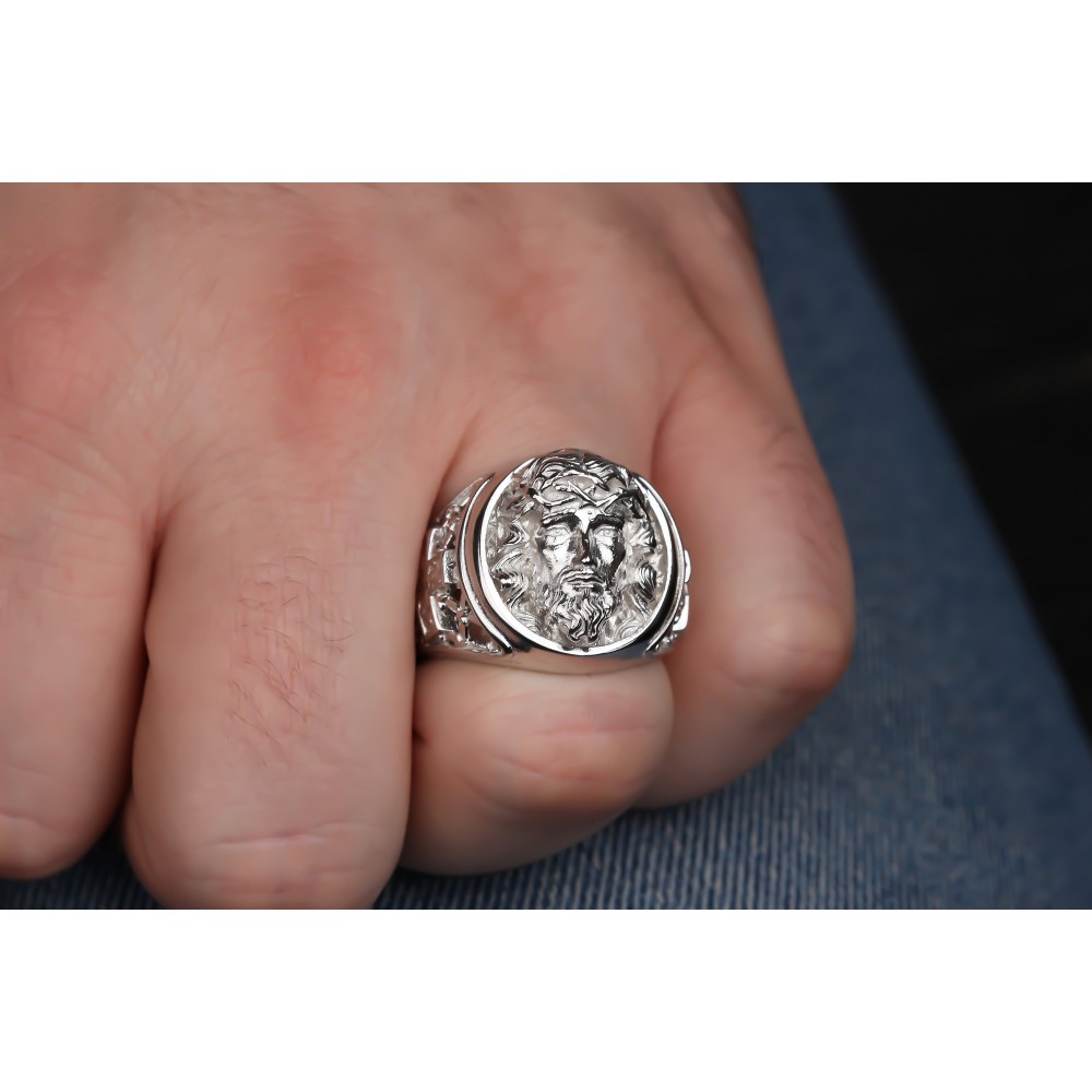 Glorria 925k Sterling Silver Jesus Christ Ring