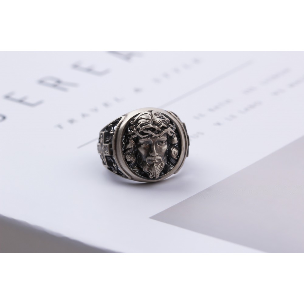 Glorria 925k Sterling Silver Jesus Christ Ring