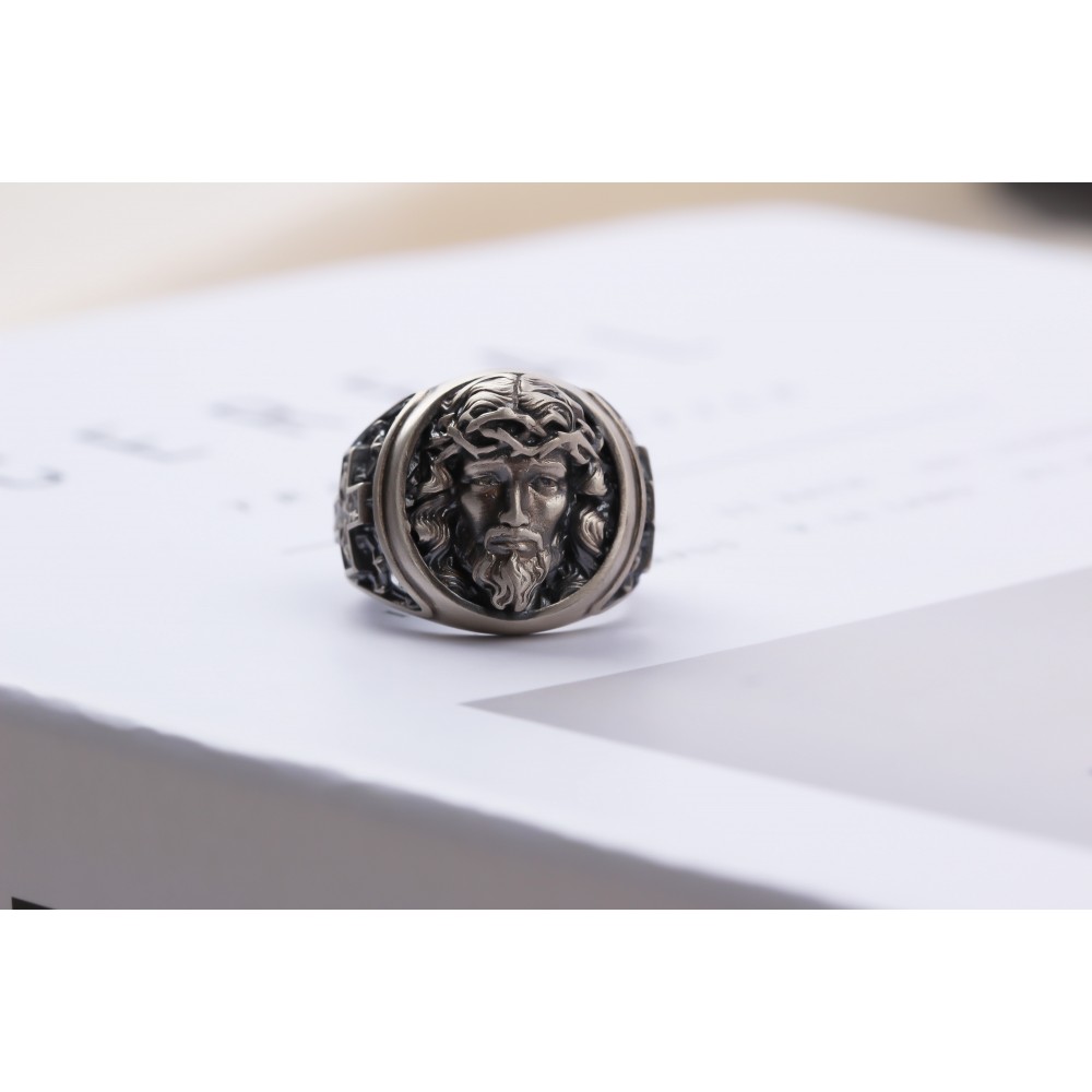 Glorria 925k Sterling Silver Jesus Christ Ring