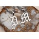 Glorria 925k Sterling Silver Men Personalized Gothic Letter Sterling Silver Necklace