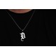 Glorria 925k Sterling Silver Men Personalized Gothic Letter Sterling Silver Necklace