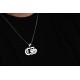 Glorria 925k Sterling Silver Men Personalized Gothic Double Letter Sterling Silver Necklace