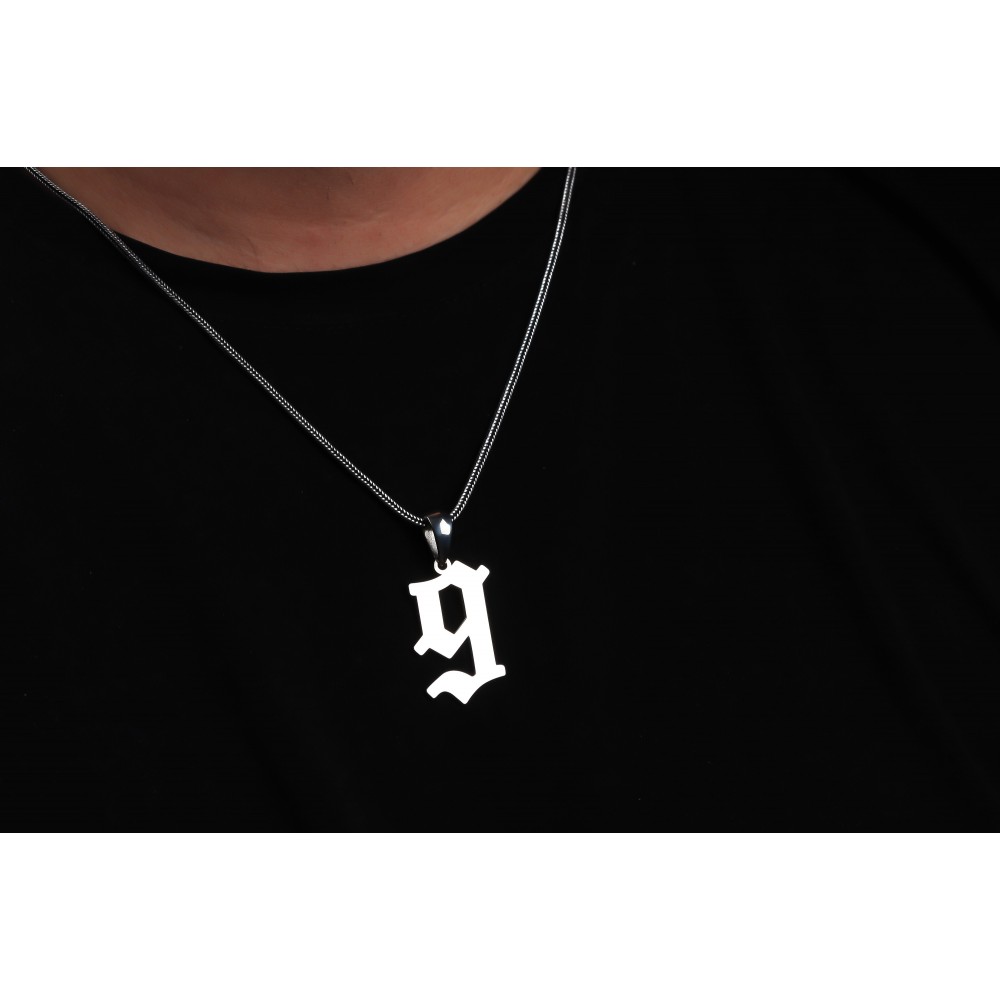 Glorria 925k Sterling Silver Men Personalized Numeral Silver Necklace