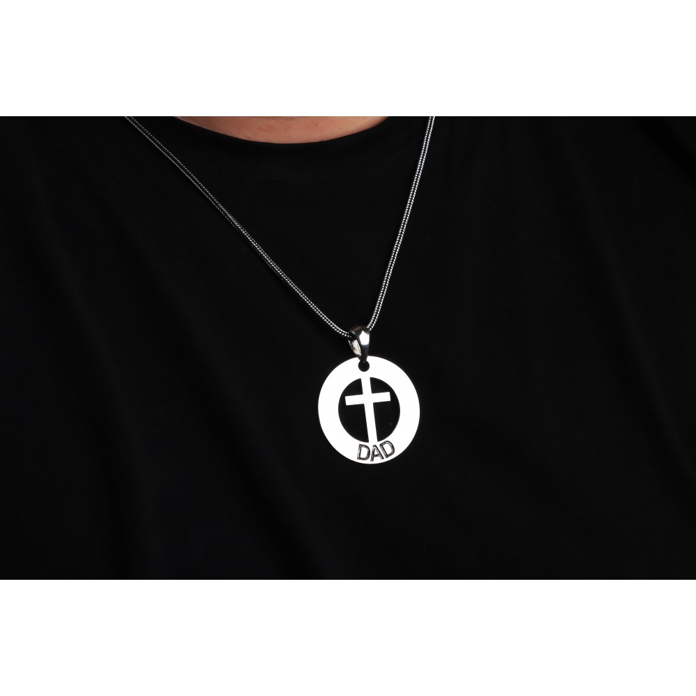 Glorria 925k Sterling Silver Men Personalized Cross Name Sterling Silver Necklace